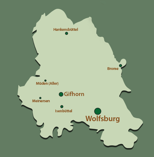 Karte FBG Südheide | Raum Gifhorn - Wolfsburg